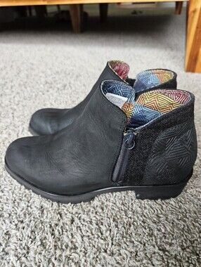 Suede The North Face Black Slip-On Ankle Booties with Colorful Lining